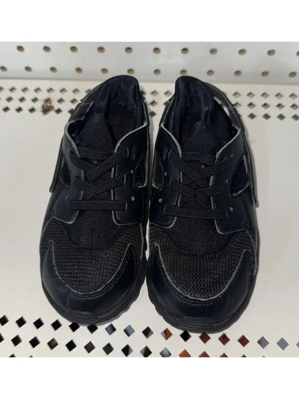 Nike Air Huarache Run TD Triple Black Boys Youth Athletic Running Shoes Size 10C